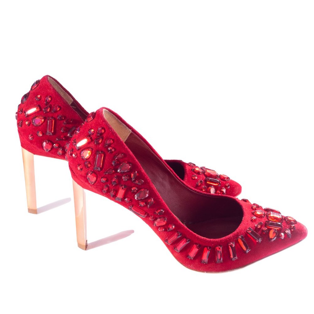 Ted Baker Ltd. Edition Ruby Red Jeweled Heels - Picture 3 of 7